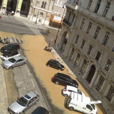 Wasserrohrbruch in der Wiener City