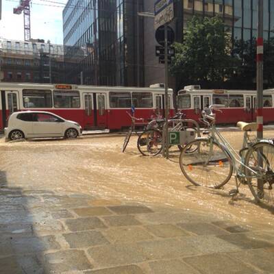 Wasserrohrbruch in der Wiener City