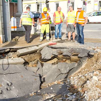 Wasserrohrbruch in Wien-Penzing