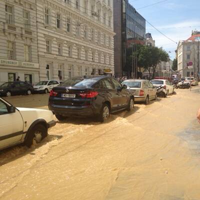 Wasserrohrbruch in der Wiener City
