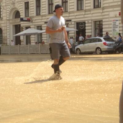 Wasserrohrbruch in der Wiener City