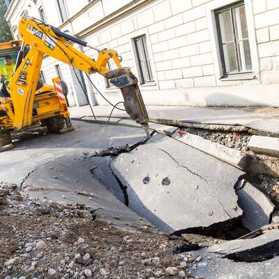 Wasserrohrbruch in Wien-Penzing