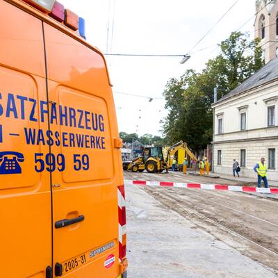 Wasserrohrbruch in Wien-Penzing
