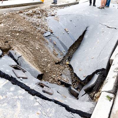 Wasserrohrbruch in Wien-Penzing