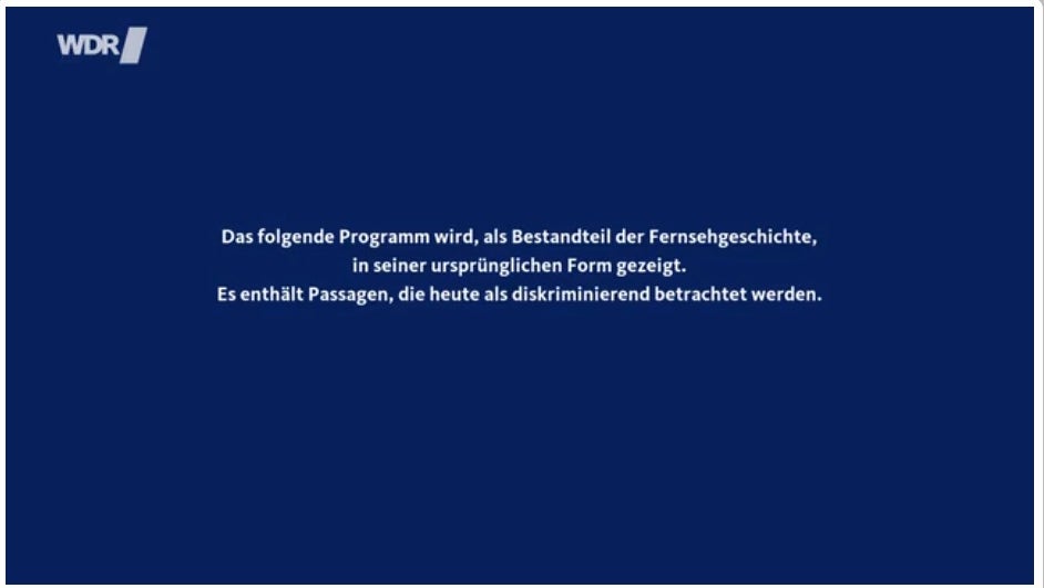 Warnhinweis des WDR im Vorspann vor der 
