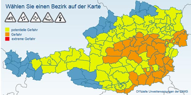 Unwetter-Warnung für das lange Wochenende