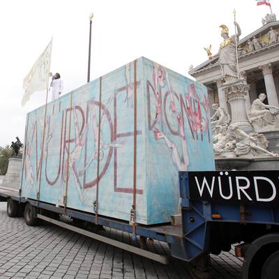 Künstler besetzt Parlament