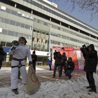 Kunstaktion gegen korruptes Österreich