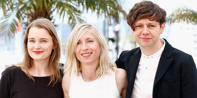 Birte Schnoeink, Director Jessica Hausner and actor Christian Friedel 'Amour Fou'