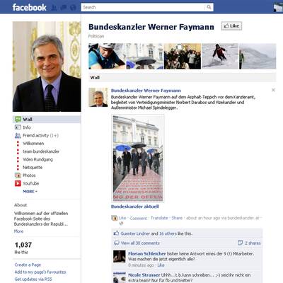 Werner Faymann auf Facebook