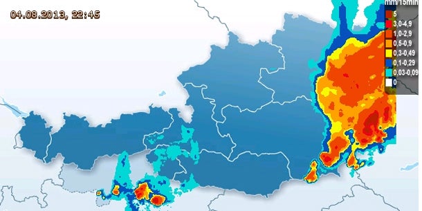Heftige Gewitter in Österreich