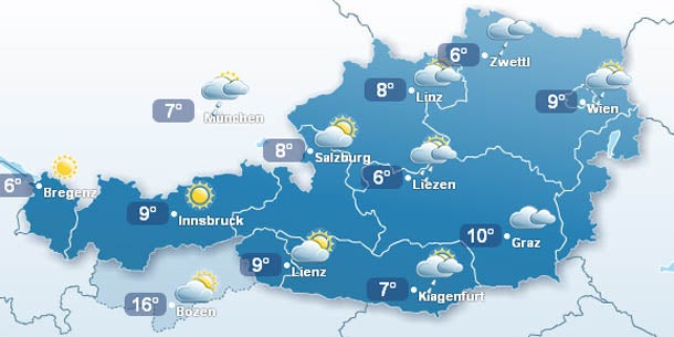 Aprilwetter mit Sonne, Regen und Schnee