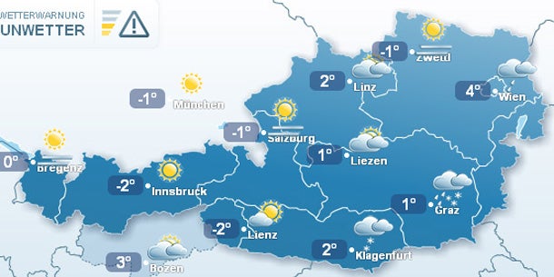 Schneefall auch in Wien