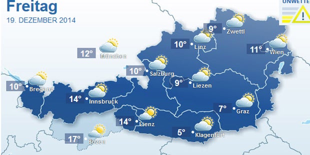 Weihnachts-Woche so warm wie am Mittelmeer