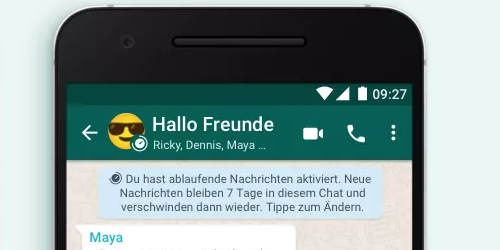 Ablaufende Nachrichten: WhatsApp-Profilbild mit Mini-Uhr