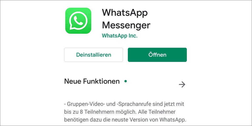 WhatsApp: Videochats mit 8 Personen auch für Android
