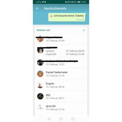 Blaue Häkchen in Gruppenchats aufschlüsseln