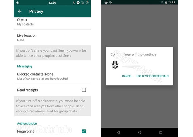 WhatsApp bekommt Fingerabdruck-Support