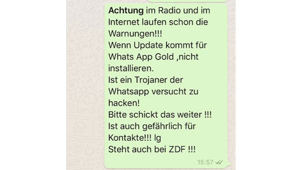 Vorsicht vor dieser WhatsApp-Nachricht