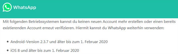 WhatsApp: Support-Aus für weitere iPhones & Android-Handys