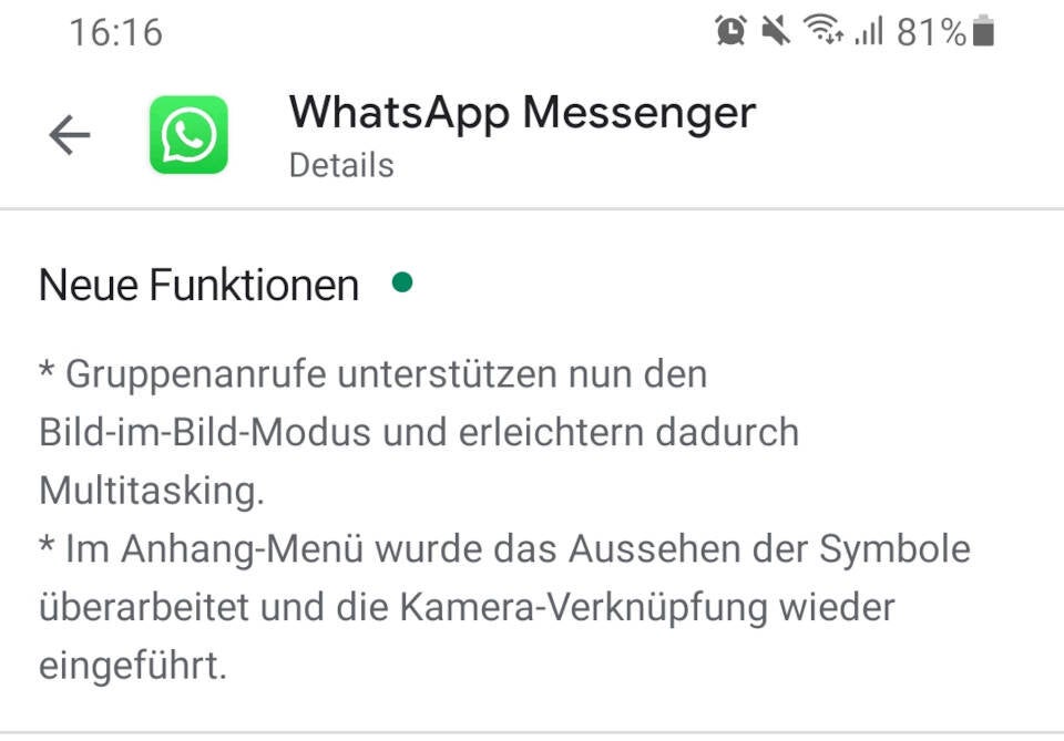 WhatsApp jetzt mit Bild-in-Bild-Modus bei Gruppenanrufen