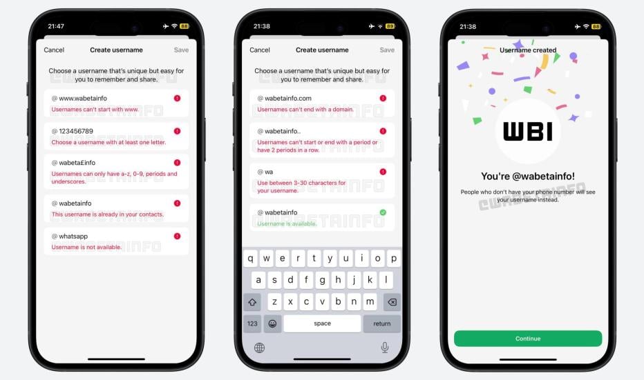 WhatsApp zieht nach: Benutzername statt Telefonnummer