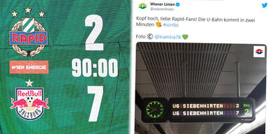 Wiener Linien mit Botschaft an Rapid-Fans