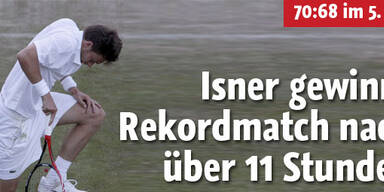 Isner gewinnt Rekordmatch nach 11 Stunden