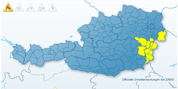 Starker Wind in Ost-Österreich