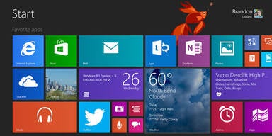 Windows 8.1 mit Skype und Start-Button