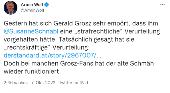Hofburg-Kandidat Grosz klagt den ORF