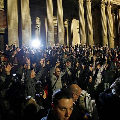 Occupy-Aktivisten belagern Wall Street in New York 