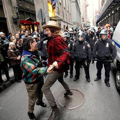 Occupy-Aktivisten belagern Wall Street in New York 