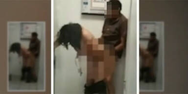 Am helllichten Tag: P&auml;rchen hat Sex in der Bank