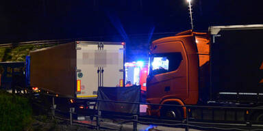 Lenker will Lkw mit Händen stoppen - tot