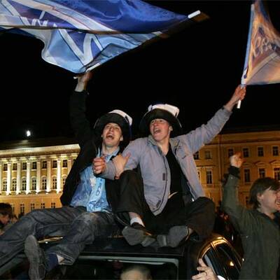 So feierte St. Petersburg den UEFA-Cup-Sieg