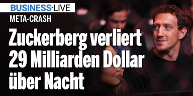 Zuckerberg verliert 29 Milliarden Dollar über Nacht