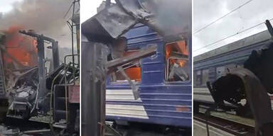 Ukraine: Personenzug bei russischem Angriff auf Bahnhof getroffen