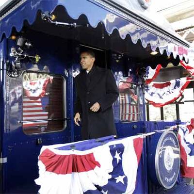 Historische Zugfahrt Obamas