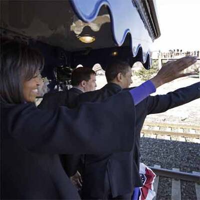 Historische Zugfahrt Obamas
