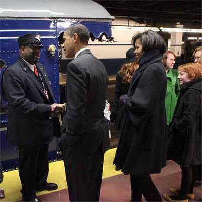 Historische Zugfahrt Obamas