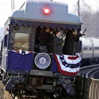Historische Zugfahrt Obamas